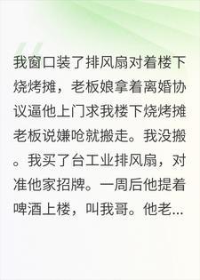 我窗口装了排风扇对着楼下烧烤摊,老板娘上门求我